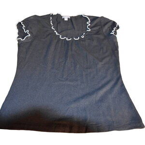 Ann Taylor, Black Cap Sleeve Tee, Women's Small, LN/EGU